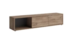 Mobile porta TV moderno 180x40 cm con ante scorrevoli marrone PTG7