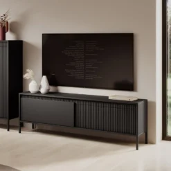 Mobile porta tv moderno 153x53cm nero PTVLK24