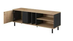 Mobile porta tv moderno 138x49cm rovere e nero PTVLK16