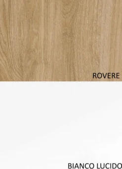 Mobile porta tv sospeso 180x180 cm bianco lucido e rovere PTL40