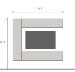 Mobile porta tv sospeso 167x138 cm bronzo e beige PTL41