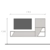 Mobile porta TV sospeso 193x150 cm grigio scuro e grigio chiaro PTL37