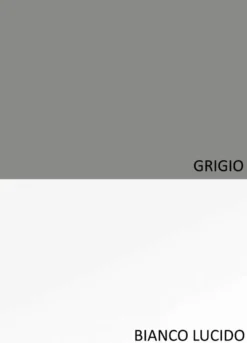 Mobile porta tv sospeso 210x180 cm grigio e bianco lucido PTL27