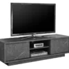 Mobile porta TV 139x44 moderno con due ante marmorizzate marmo nero PTL10