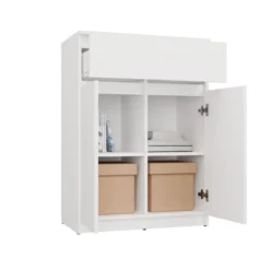 Mobile soggiorno multiuso 70x97 cm con ante e cassetti bianco opaco MMT5