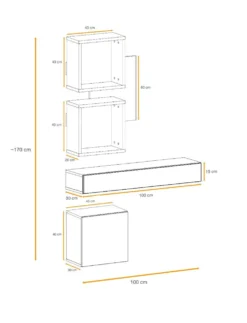 Mobile sospeso per ingresso bianco e rovere IP3