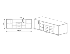 Mobile Stile Contemporaneo Porta Tv PTI6244