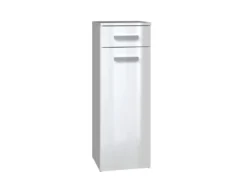 Mobiletto bagno a colonna 30x85 cm con anta e cassetto bianco lucido MBT2