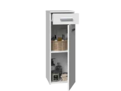 Mobiletto bagno a colonna 30x85 cm con anta e cassetto bianco opaco MBT2