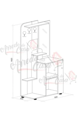 Mobiletto ingresso nero/rovere bianco IU18