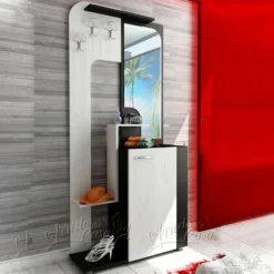 Mobiletto ingresso nero/rovere bianco IU18