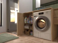 Mobiletto per lavatrice moderno 64x88,5 cm rovere MLT7