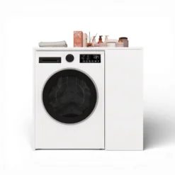 Mobiletto per lavatrice moderno 64x88,5 cm bianco opaco MLT7