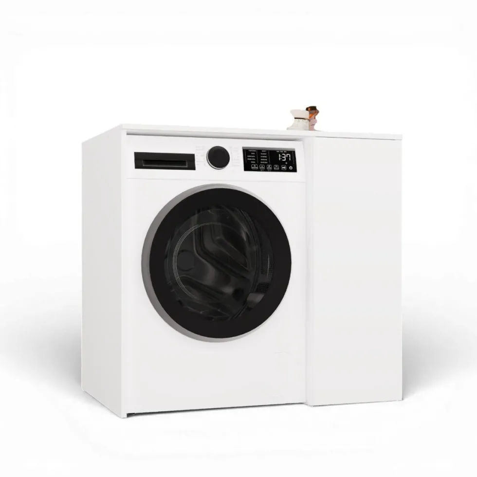 Mobiletto per lavatrice moderno 64x88,5 cm bianco opaco MLT7