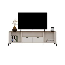 Mobile tv grande 186 cm con ante e cassetti cashmere e rovere PTVT3