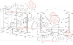 Parete attrezzata angolare grigio e legno chiaro SU32