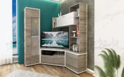 Parete attrezzata angolare rovere e bianco SU18