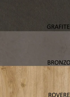 Parete attrezzata angolare 276x200 cm bronzo, rovere e grafite PAL52