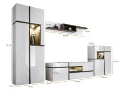 Parete attrezzata bianca moderna PAP33