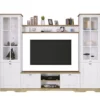 Parete attrezzata classica bianco/rovere chiaro SILL