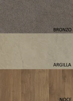 Parete attrezzata componibile 375x170 cm argilla, bronzo e rovere PAL44
