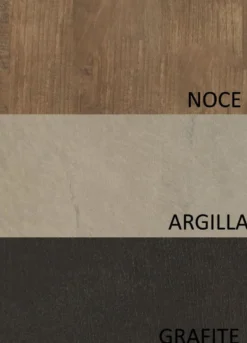 Parete attrezzata componibile 280x180 cm argilla, grafite e noce PAL42