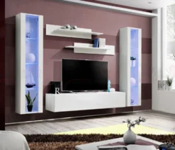 Parete attrezzata con led contemporanea PAP82