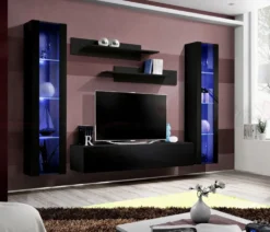 Parete attrezzata con led contemporanea PAP82
