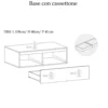 Parete attrezzata con libreria 305x186 cm argilla e rovere PAL43