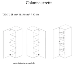Parete attrezzata con libreria 305x186 cm argilla e rovere PAL43