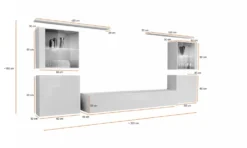 Parete attrezzata con luci led PAP58