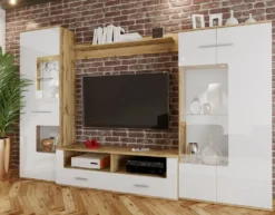 Parete attrezzata contemporanea in Rovere SILS