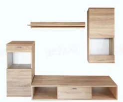 Parete attrezzata contemporanea rovere sonoma PAP9