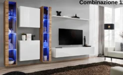 Parete attrezzata con vetrina PAP60