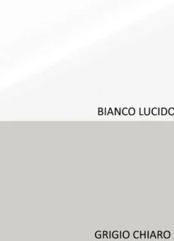Parete attrezzata da soggiorno 310x210 cm bianco lucido e grigio chiaro PAL82