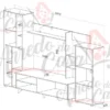 Parete attrezzata design bianco e rovere antracite SU23