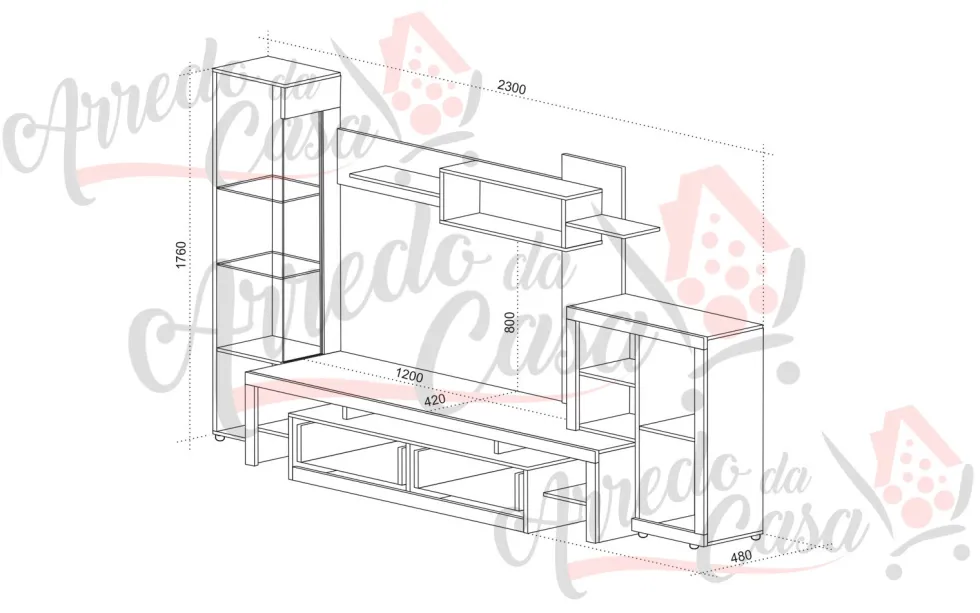 Parete attrezzata design moderno SU16