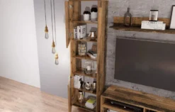 Parete attrezzata effetto legno anticato PAI5