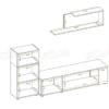 Parete attrezzata moderna antracite e rovere PAP138