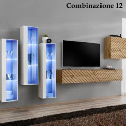 Parete attrezzata moderna con led PAP57
