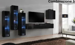Parete attrezzata moderna con led PAP57