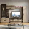 Parete attrezzata moderna Wengè e rovere PAI6012