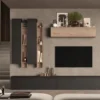 Parete attrezzata moderna 276x210 cm grafite e rovere PAL13