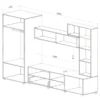 Parete attrezzata moderna 250x185 cm quercia beige e grafite SU41