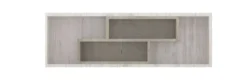 Parete attrezzata modulare con vetrinetta e mensola in rovere e rovere scuro e rovere bianco SG31