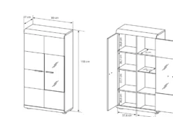 Parete attrezzata soggiorno moderna 298x194 rovere chiaro PALK6