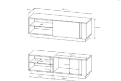 Parete attrezzata soggiorno moderna con luci LED 270x193 bianca con dettagli rovere PALK4