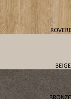 Parete attrezzata soggiorno 280x202 cm bronzo, rovere e beige PAL63