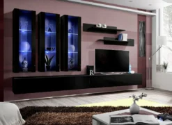 Parete attrezzata sospesa con led PAP93