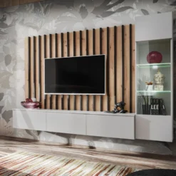 Parete attrezzata sospesa per salotto 220x148 PAP143